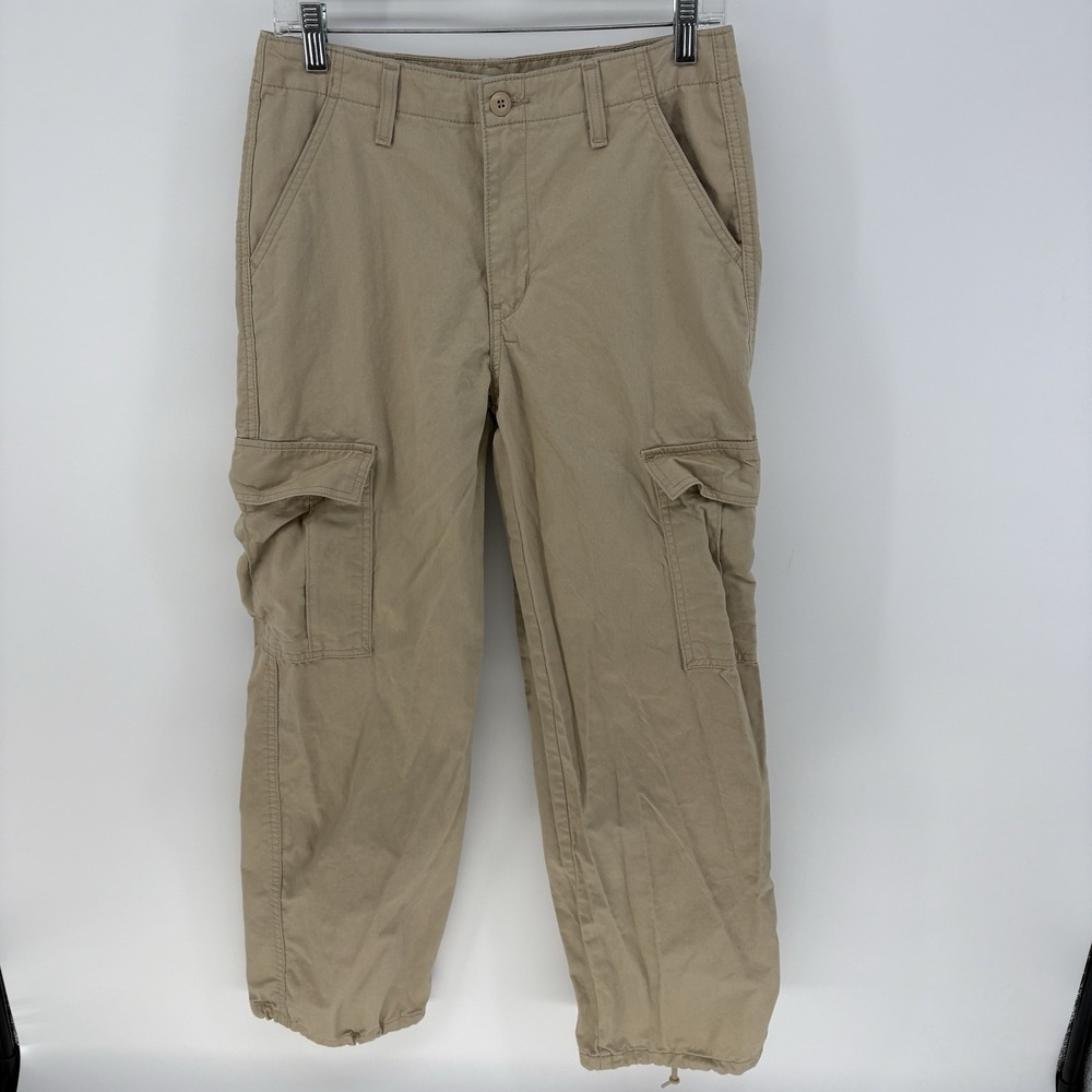 Levis 94 Baggy Cargo Jeans Womens 27X30 High Rise Loose Fit Drawstring Hem